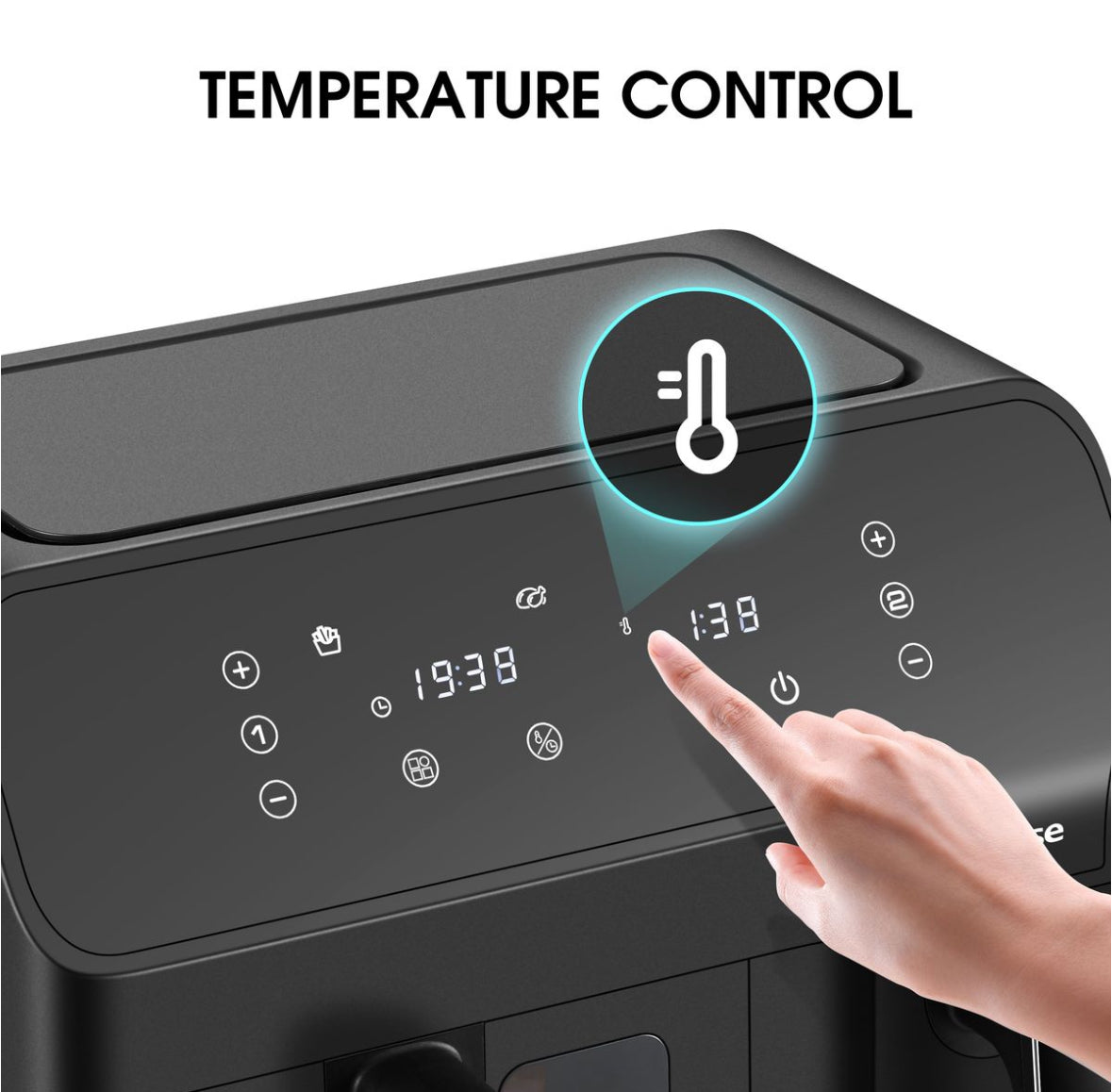 Hisense Electronic 8.6L Dual Airfryer with LED Touch Control Panel - Black