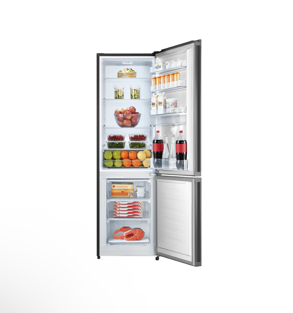 Hisense 263L Bottom Freezer Fridge with Water Dispenser - Black Glass