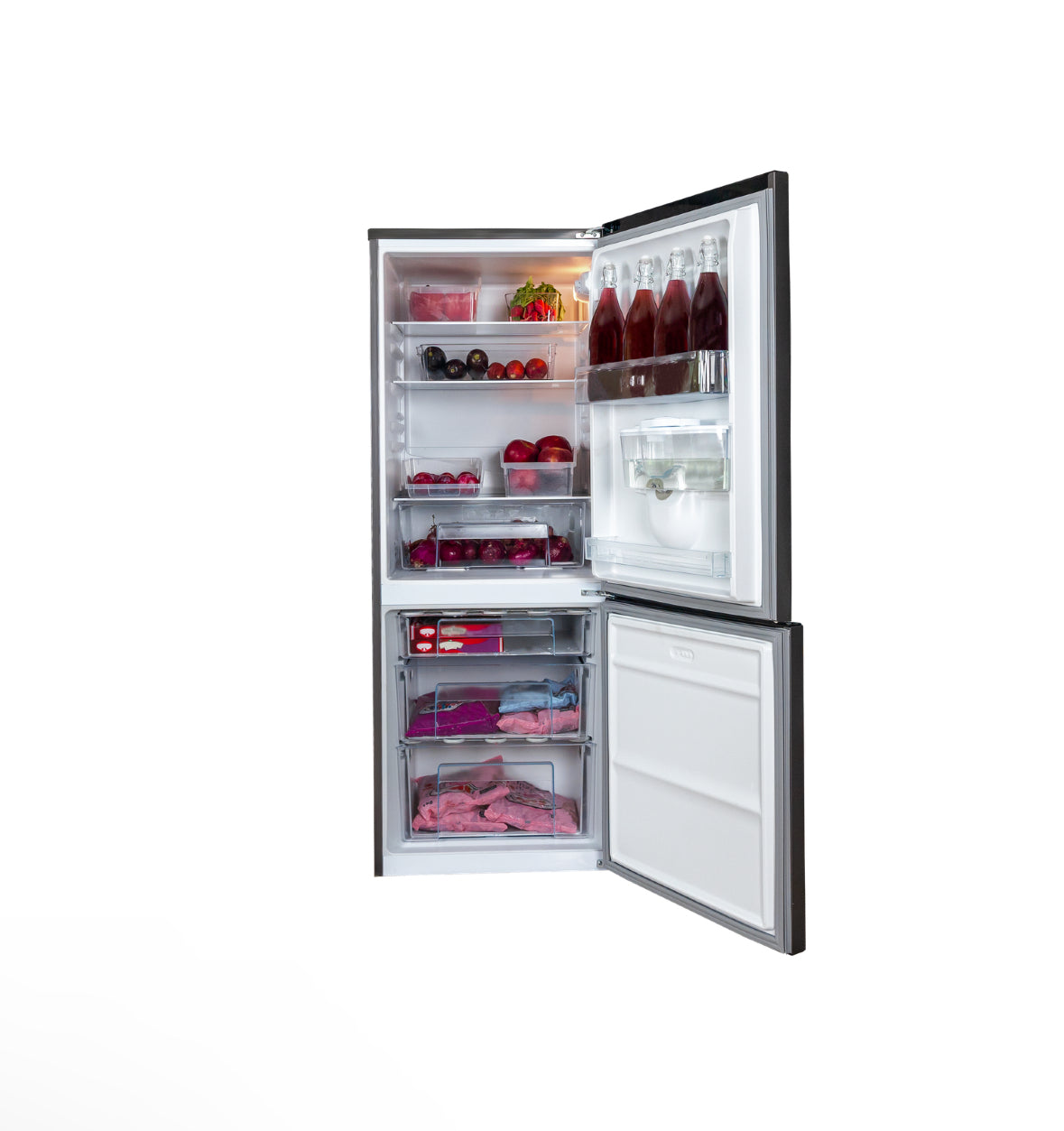 KIC 276L Bottom Freezer Fridge With Water Dispenser - Metallic
