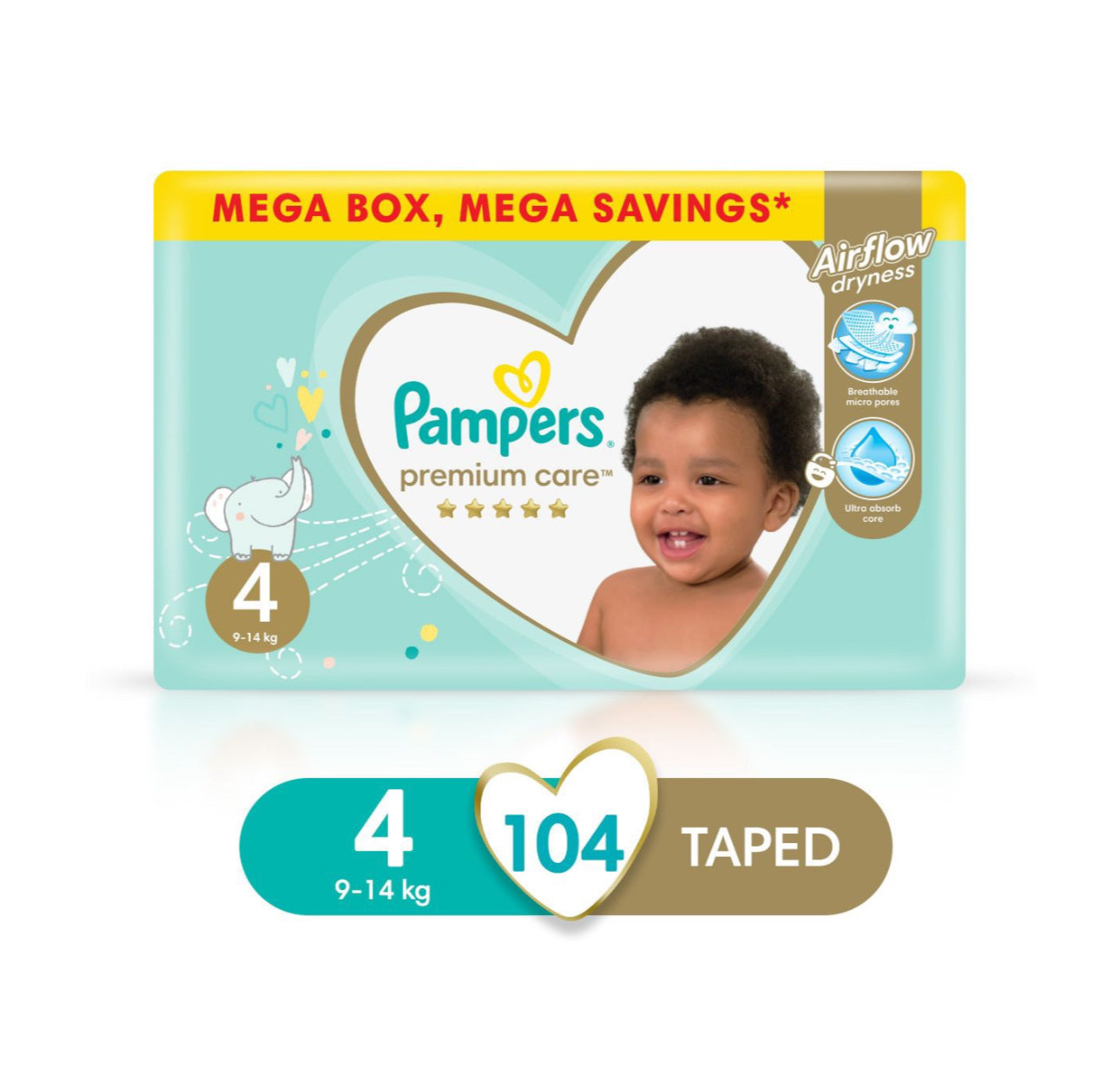 Pampers Premium Care - 104 Nappies