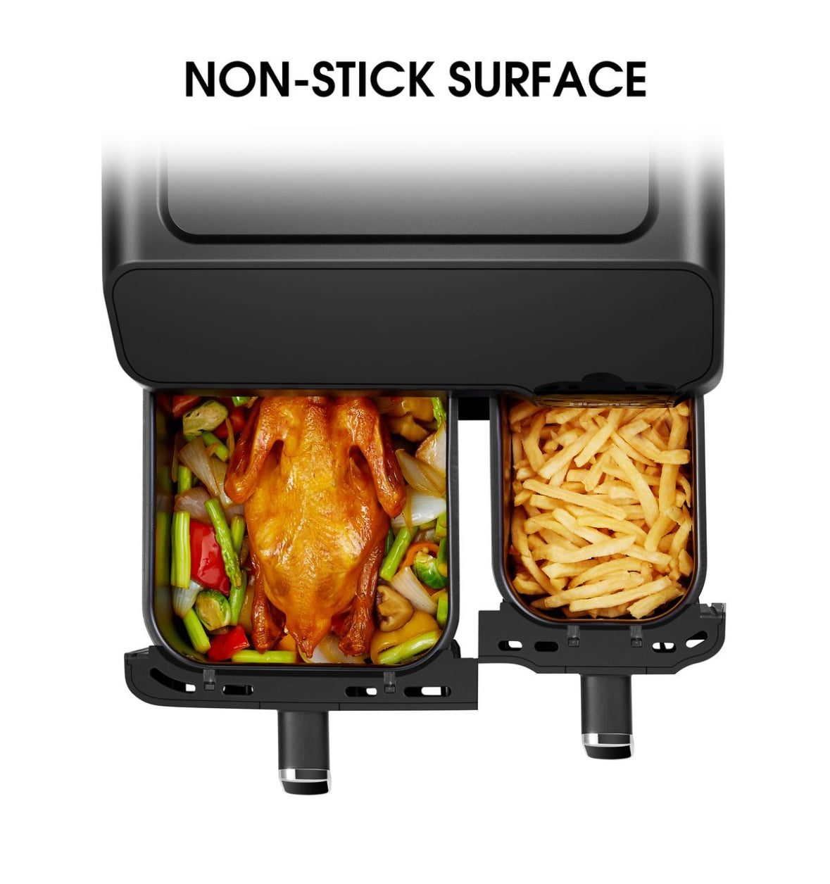 Hisense Electronic 8.6L Dual Airfryer with LED Touch Control Panel - Black