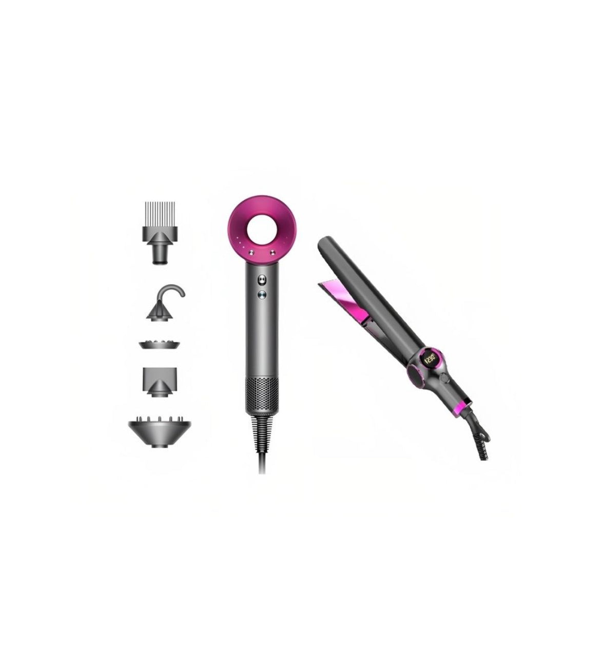 Professional Hair Dryer & 2 in 1 Hair Curler & Straightener