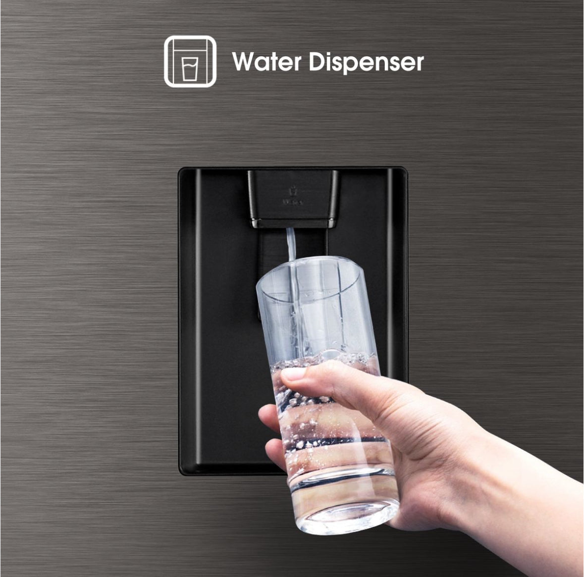 Hisense 222L Bottom Freezer Fridge with Water Dispenser - Titanium Inox