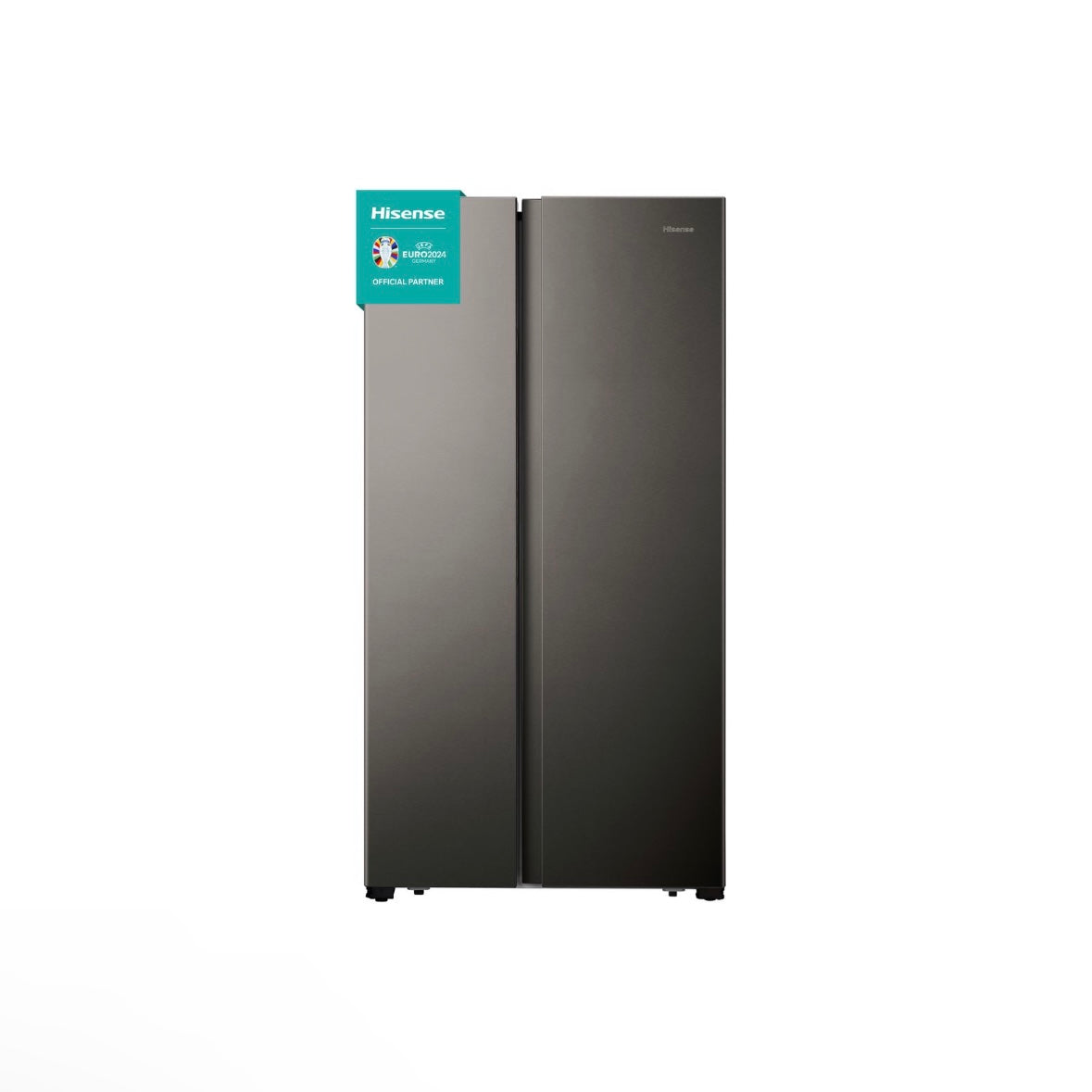 Hisense 508L No Frost Side by Side Fridge Freezer - Titanium Inox