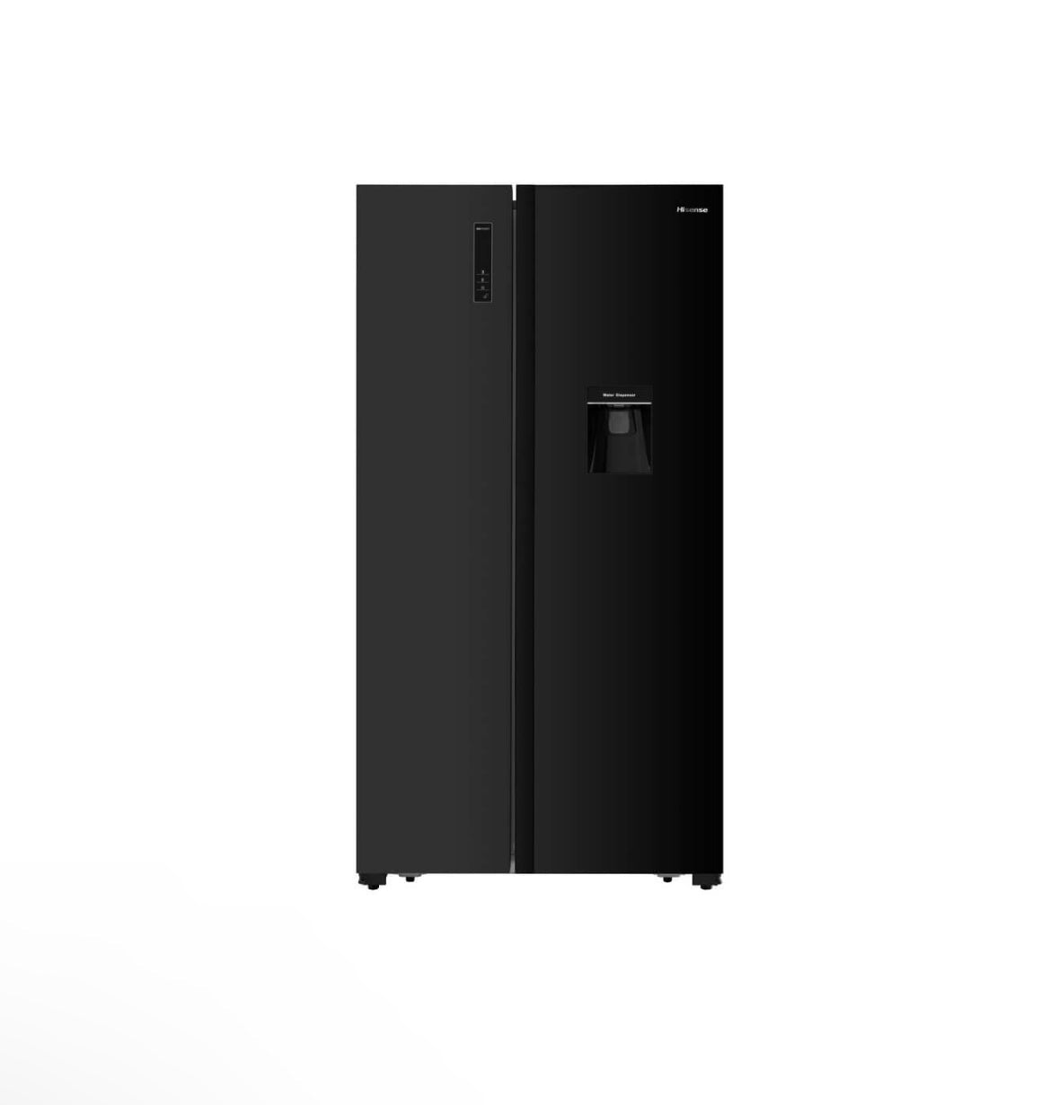 Hisense 508L Side by Side Fridge with Water Dispenser - Black Glass