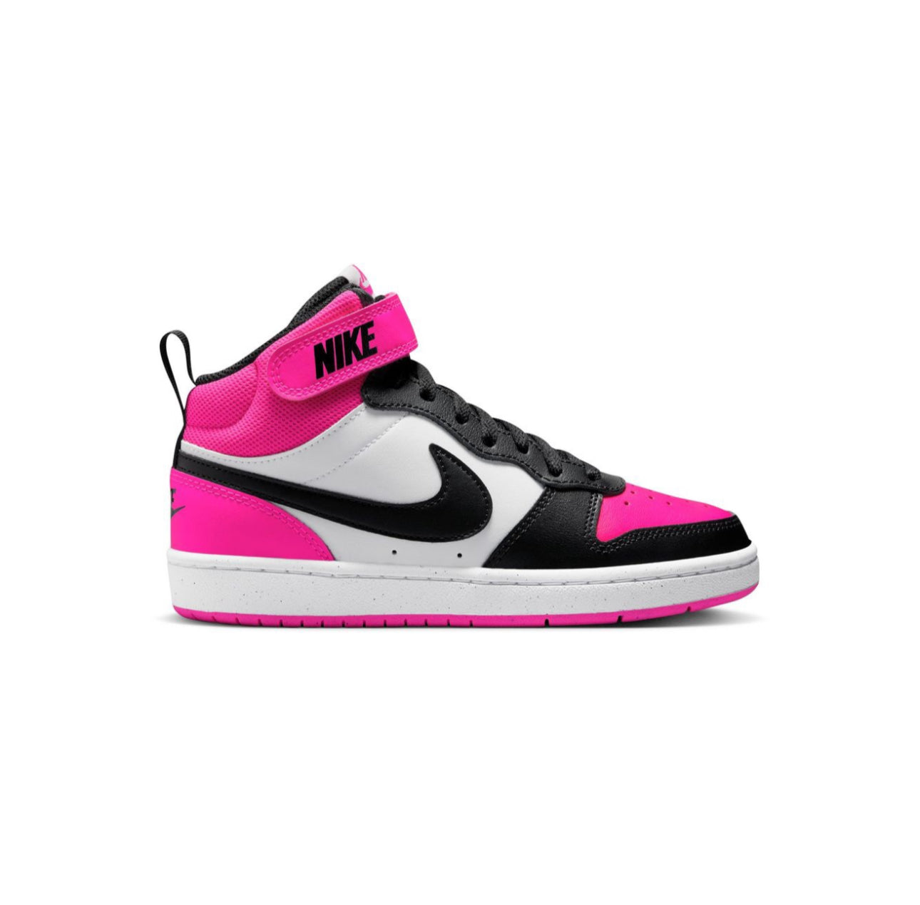 Nike Junior Court Borough Mid 2 BG Shoes - White/Black/Fierce Pink