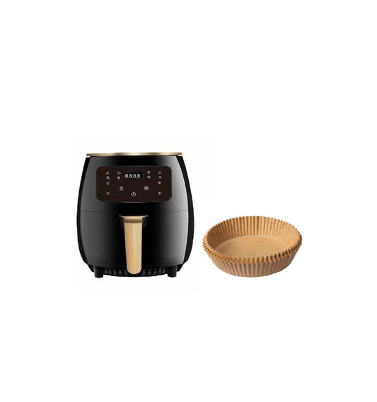 6L Digital Roaster Air Fryer with Paper Liners - Black