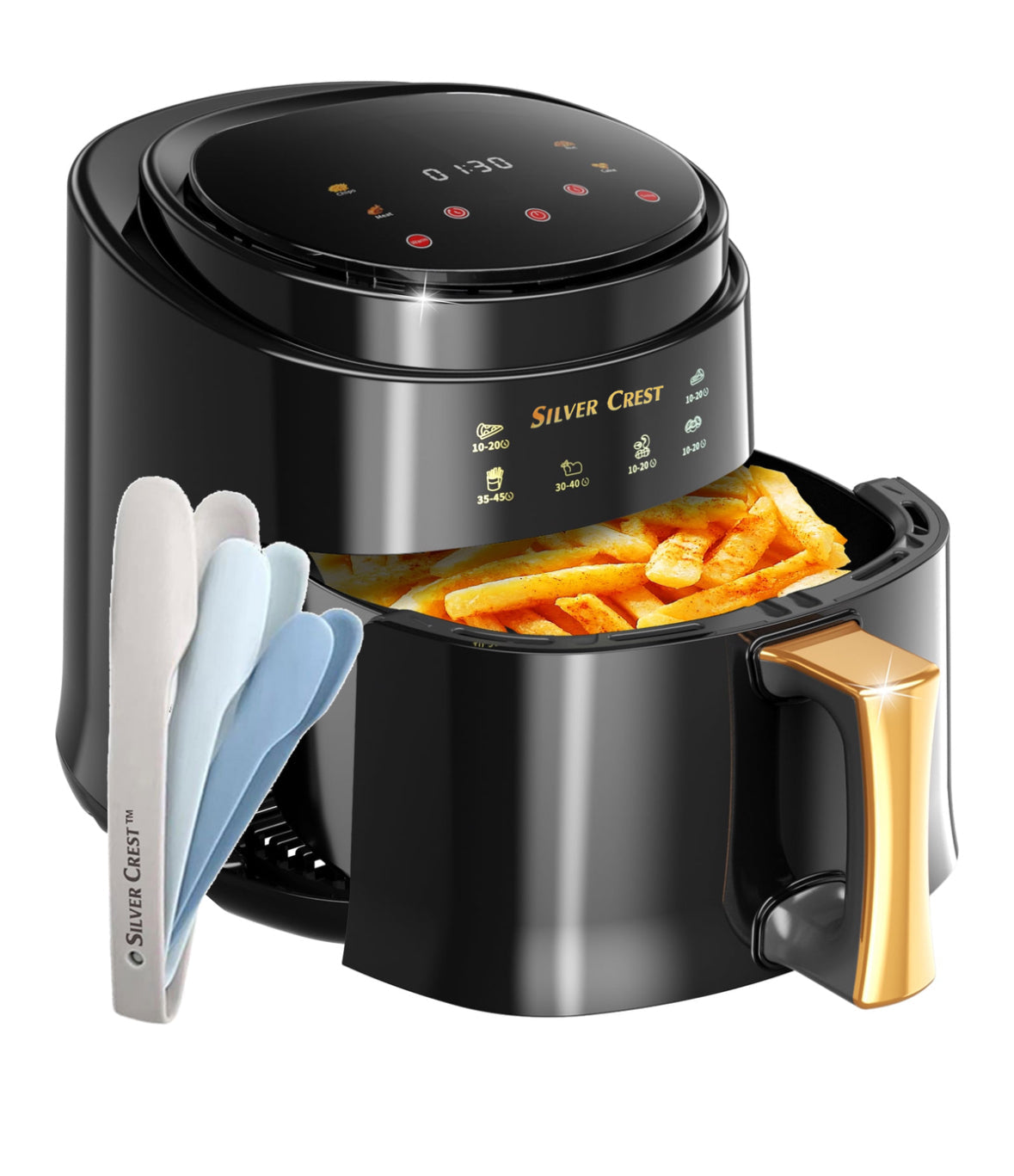 Silver Crest 8L Digital Air Fryer with Nesting Tongs Set