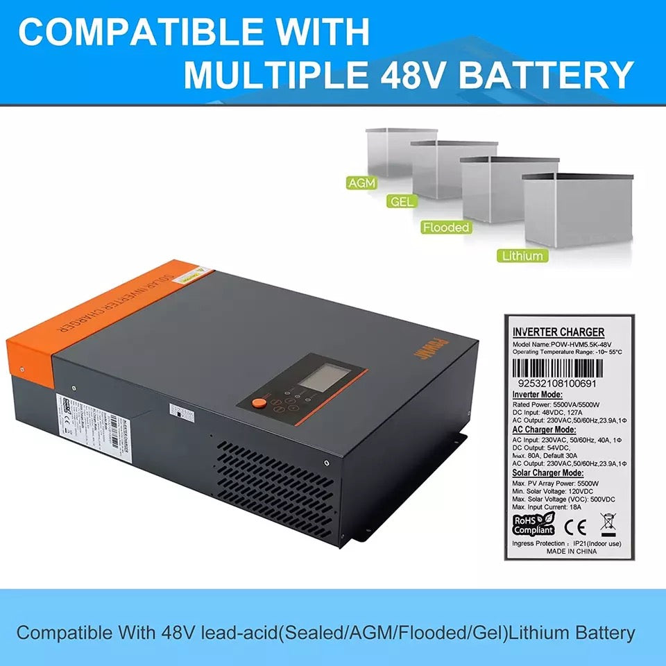 16,5 Kva Hybrid Inverter (3 x 5,5Kva)